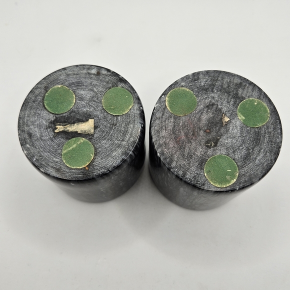 Black Stone Vintage Column Candleholders Lathe Spun - Picture 8 of 10